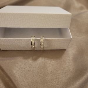 Cubic Zirconia Sterling Silver Small Hoop Earrings